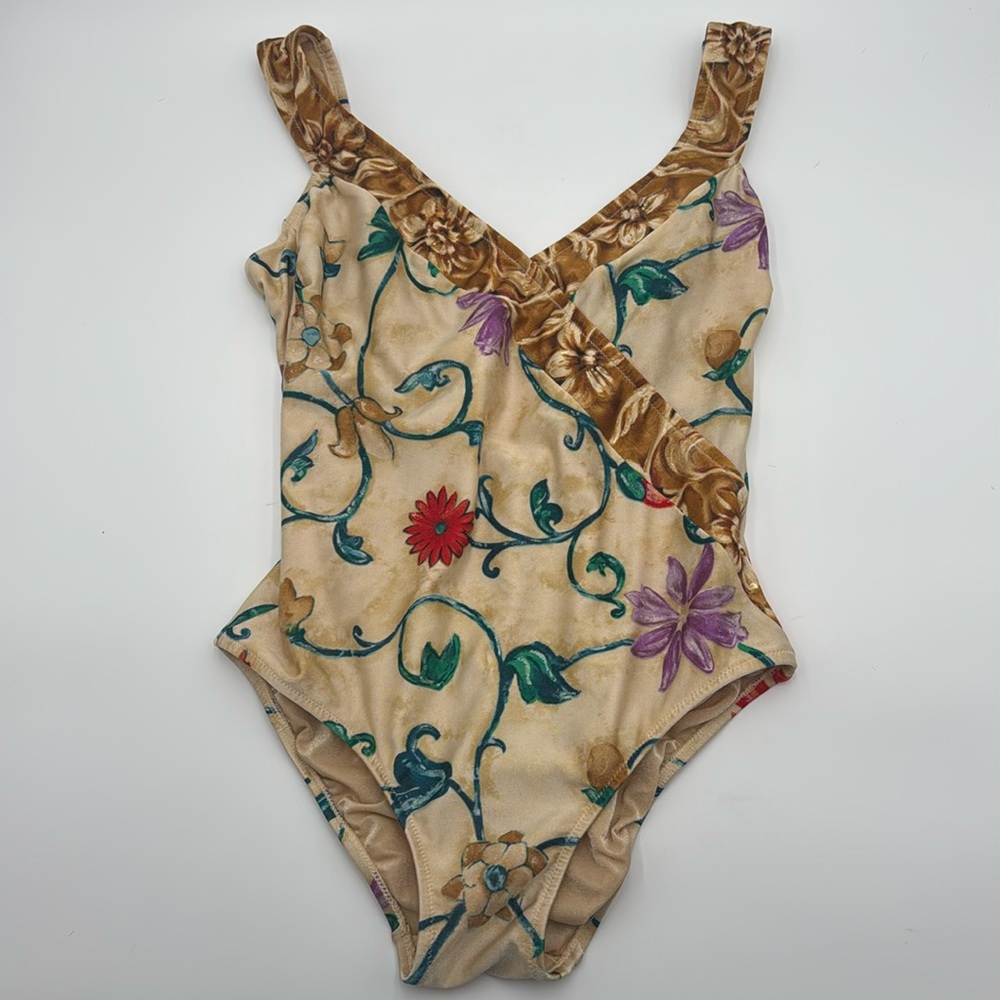 Vintage Gottex 1 Piece Swimsuit w/ Metallic Detail 12